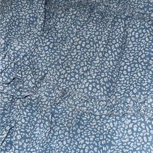Elegant Blue Patterned Backless Dress